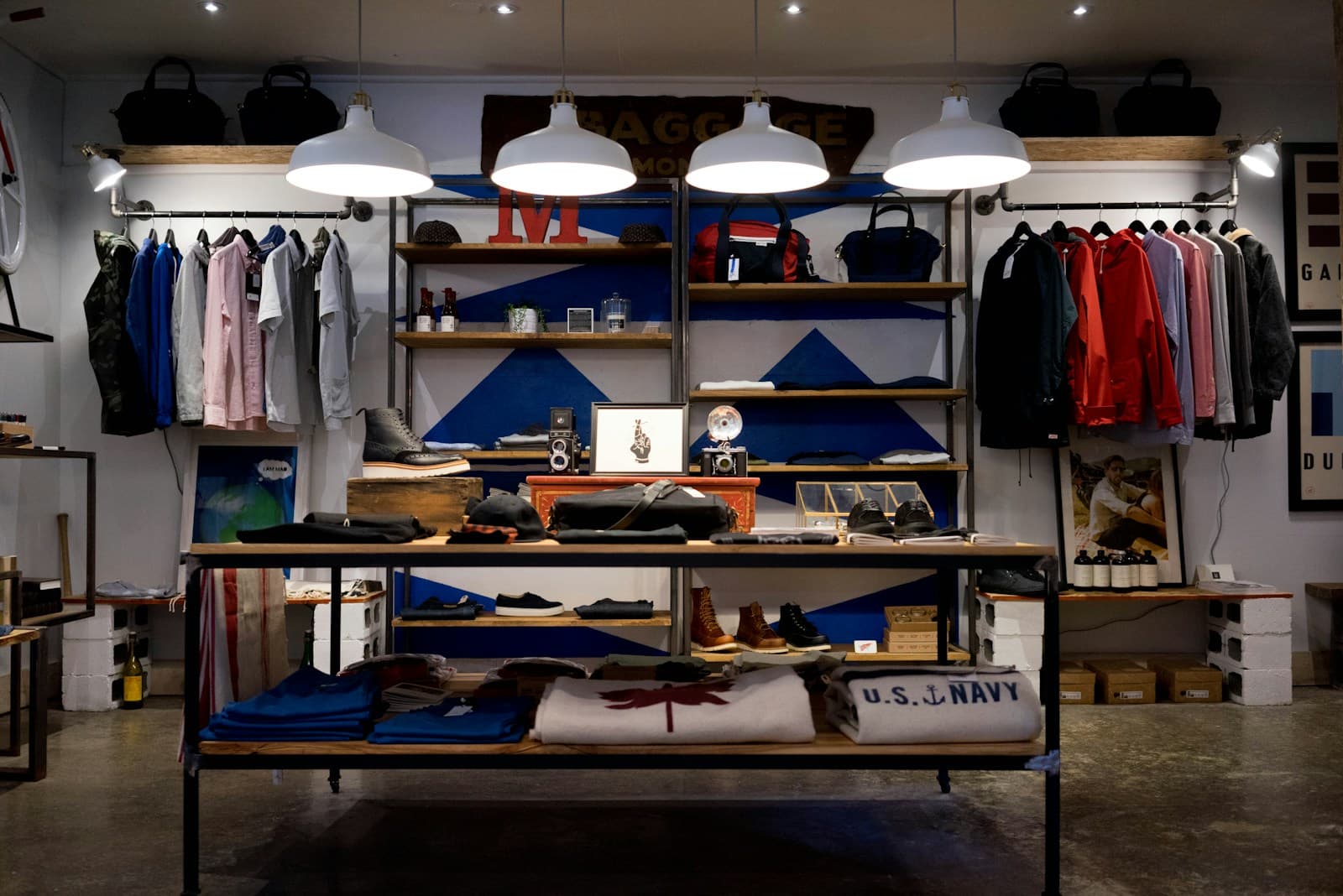 Retail pro shop with racks of gear and apparel